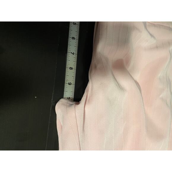 Vintage Juniors Trouser Pants Size 7 Pink Ribbed Flare Leg Preppy Career Y2K - Picture 6 of 8